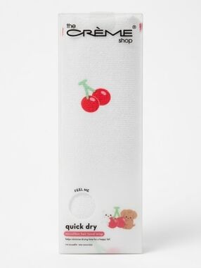 The Crème Shop Quick Dry White Microfiber Hair Towel Wrap - Cherry Design